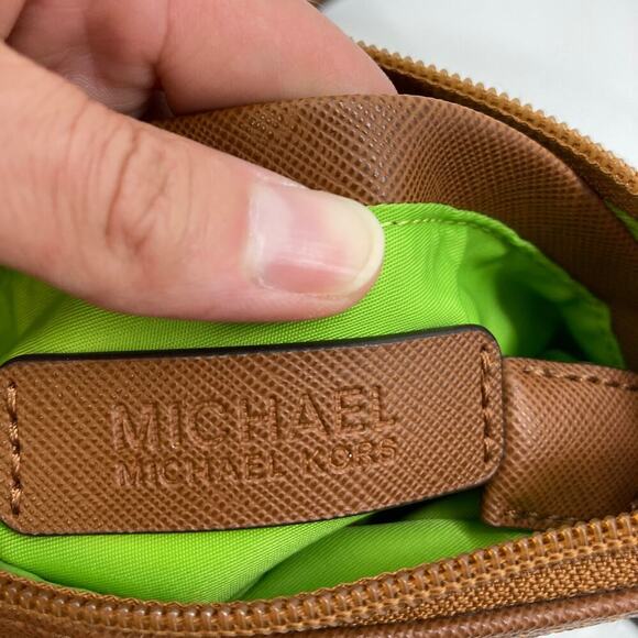 Michael Kors small tan, brown nylon and leather trim crossbody bag - Picture 6 of 7